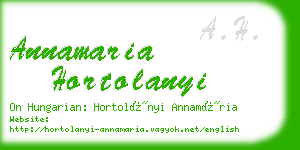 annamaria hortolanyi business card